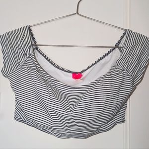 Striped Victoria's Secret crop swim top - M